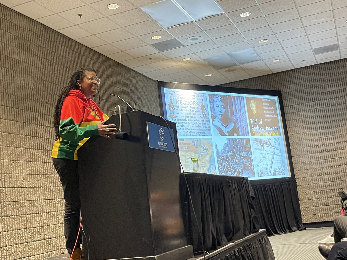 What a way to end the day - thank you to Denise Octavia Smith <a href="/CHWNational/">National Association of Community Health Workers</a> for closing out day one of #APHA2023 with context, history, and a true call to action pushing recognition of #CHWs as paid and sustained professionals (Amen!)