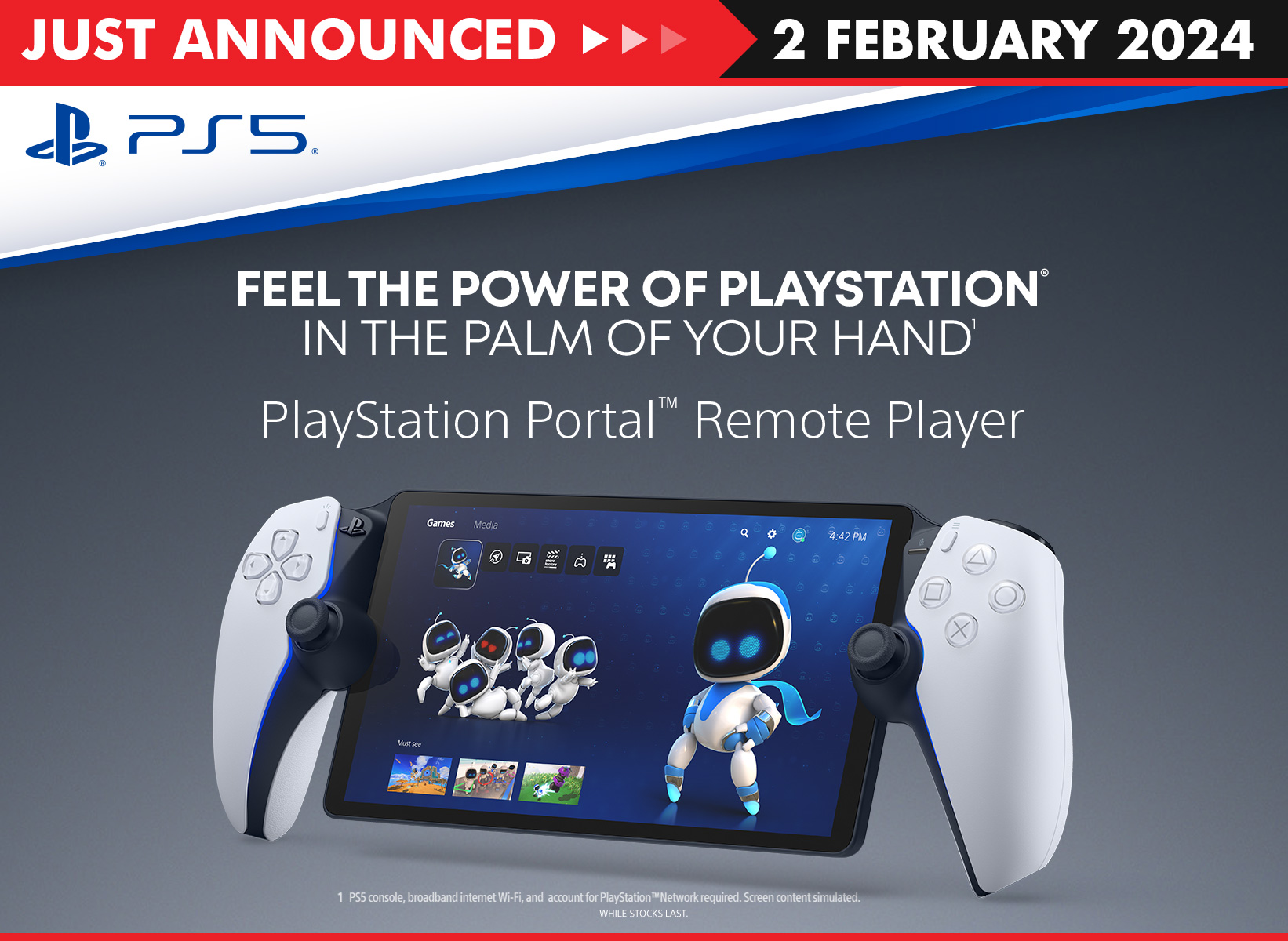 NEW PlayStation PORTAL Remote PLAYER for PS5 Console IN HAND