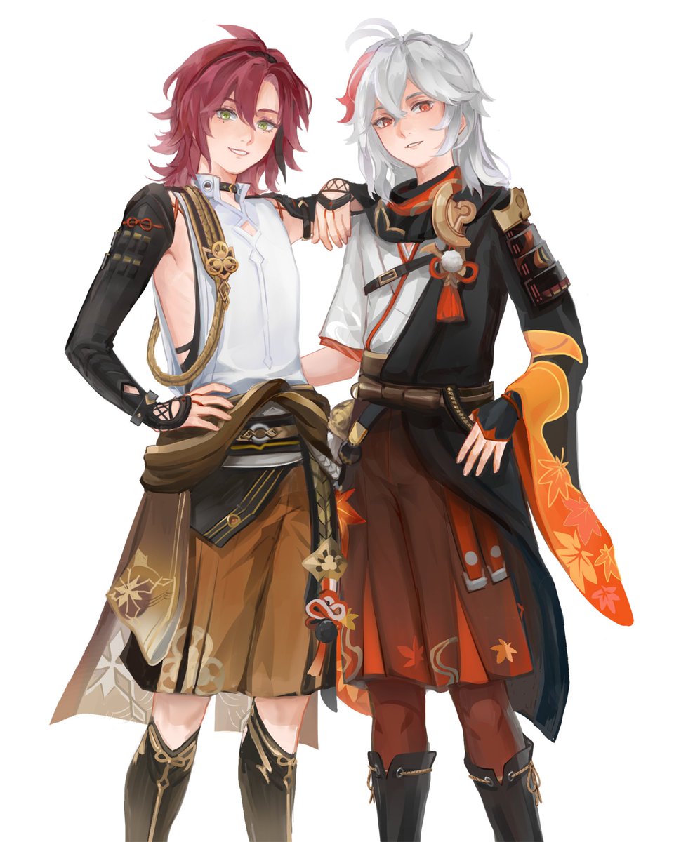 getoadd's tweet image. Without the background 🍁🦌 heizou and kazuha