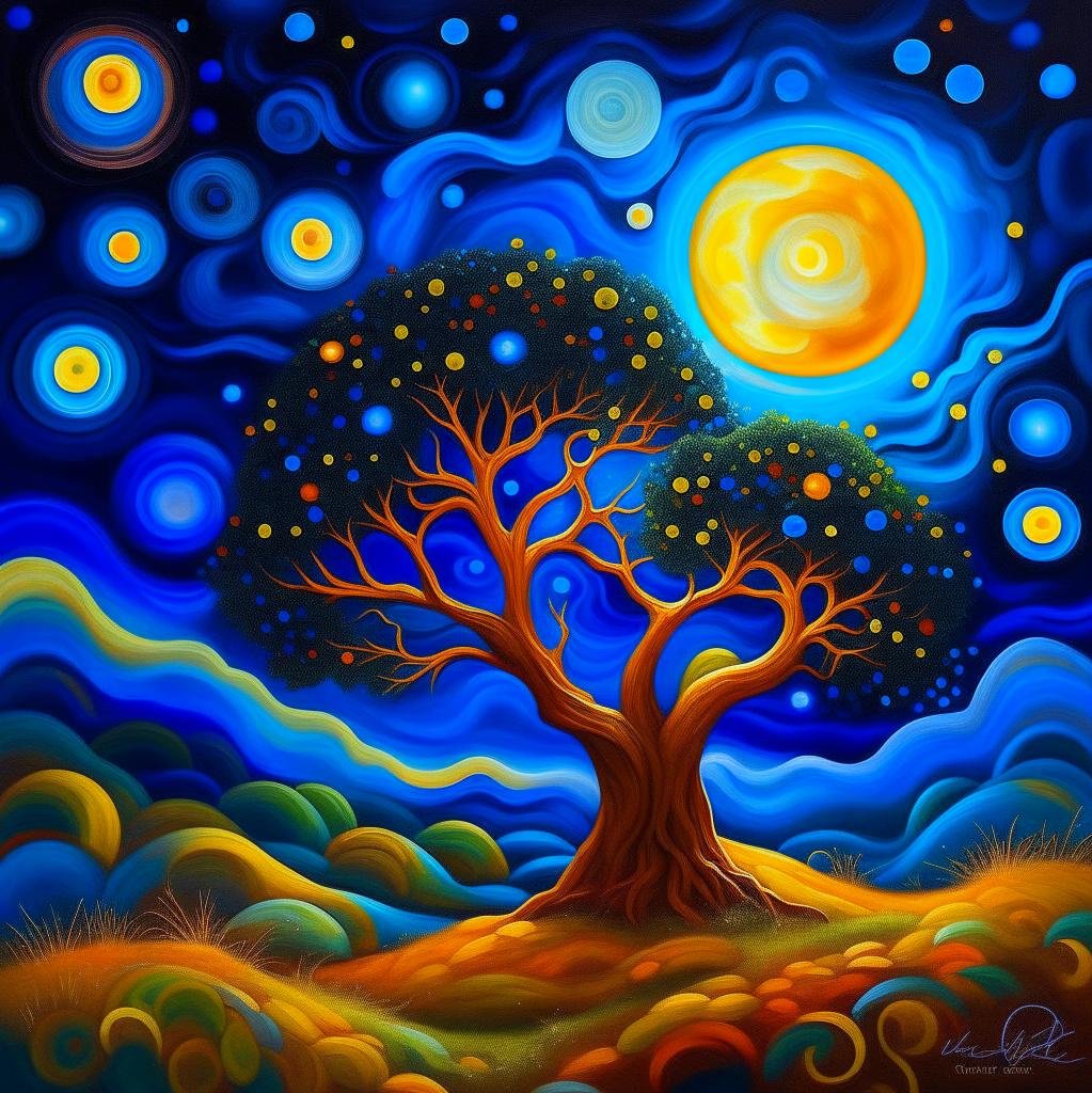 ave22official's tweet photo. Homage to Van Gogh's "Starry Night" vs. an AI-created image
What we do? Get art description from web and use it to ask AI to create art 
That's what we'll do in our next exhibition in AVE22 MetaGallery @Spatial_io
#opencall: https://t.co/oV9o5ZXOrM or reply w/#art &amp; description https://t.co/NpblBRNYON