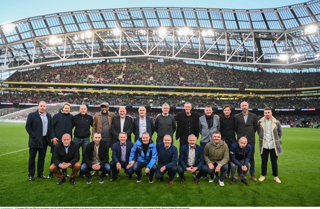 Colm O'Sullivan (@colmosully) on Twitter photo The <a href="/CorkCityFC/">Cork City FC</a> legends of 1998. I loved this team growing up, great to see them honoured today ❤️ The <a href="/CorkCityFC/">Cork City FC</a> legends of 1998. I loved this team growing up, great to see them honoured today ❤️