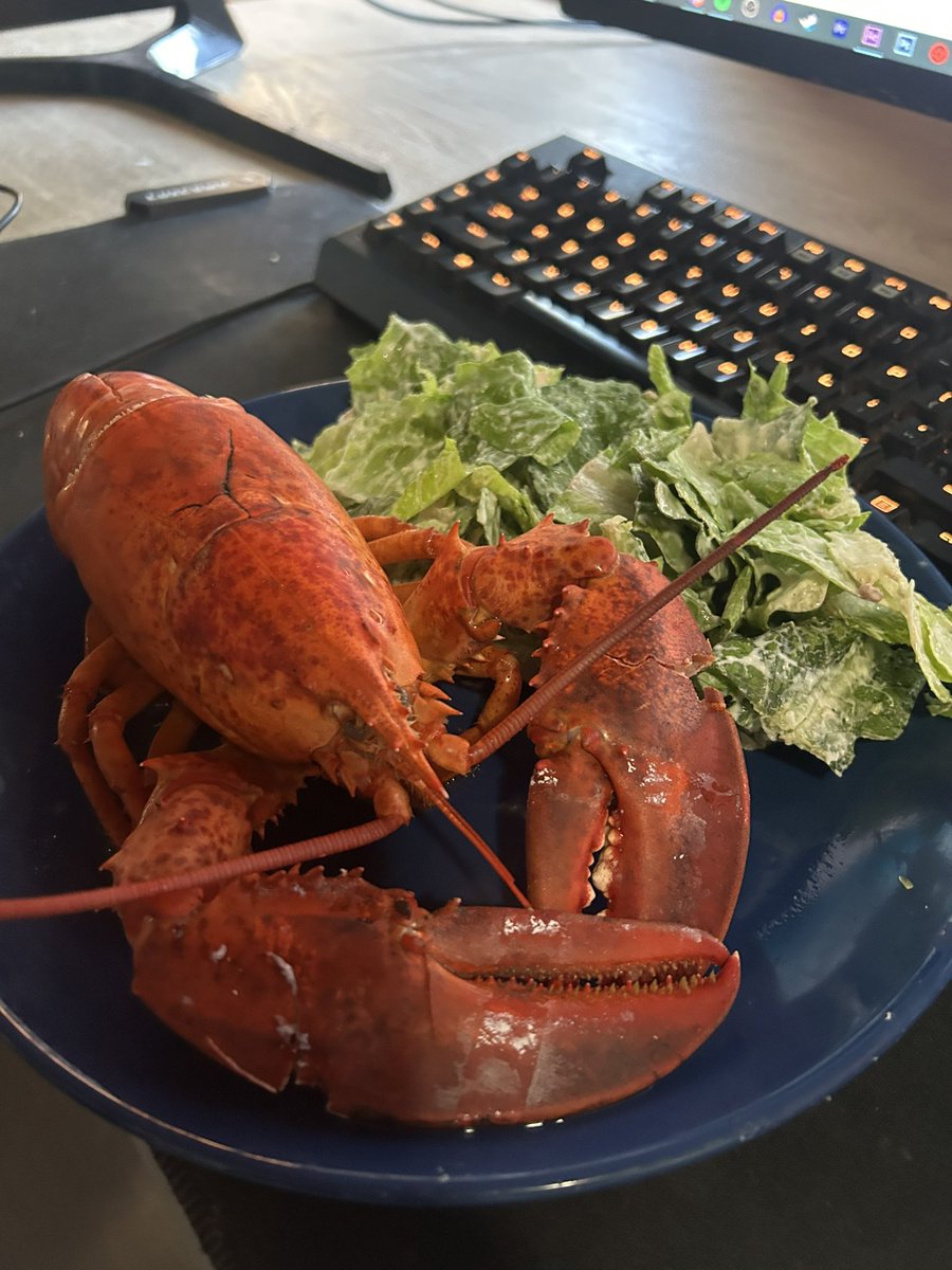 VELO_YT's tweet photo. Probably the fanciest early dinner I can have while I edit this commercial 👀🦞 https://t.co/uZN5IYsN8s