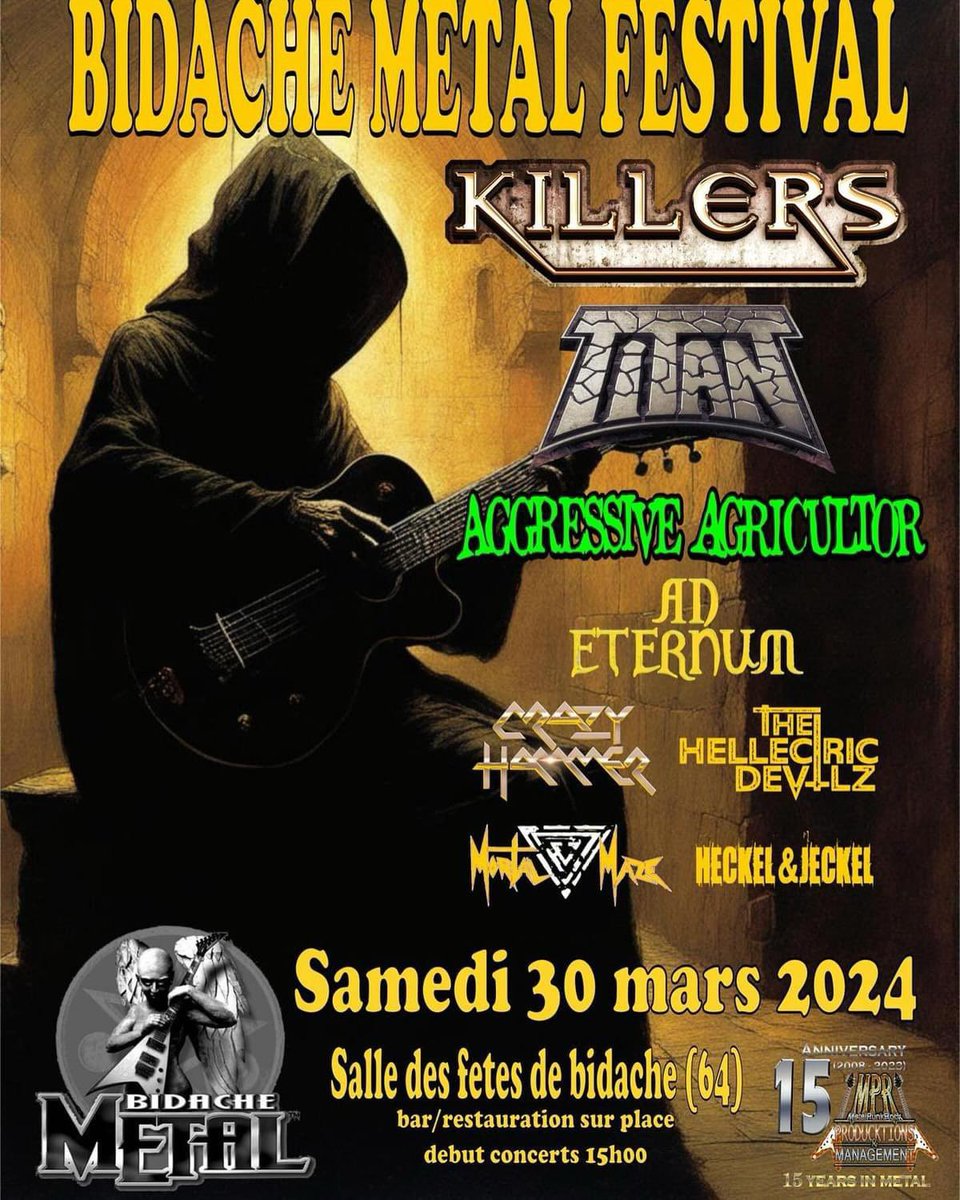 Otra fecha más para 2024, cruzamos la muga y nos vamos al #Bidachemetalfest, el próximo 30 de marzo, muchas ganas después de que se suspendiera en 2020 por la pandemia.
<a href="/DemonsRecords/">Demons Records</a>