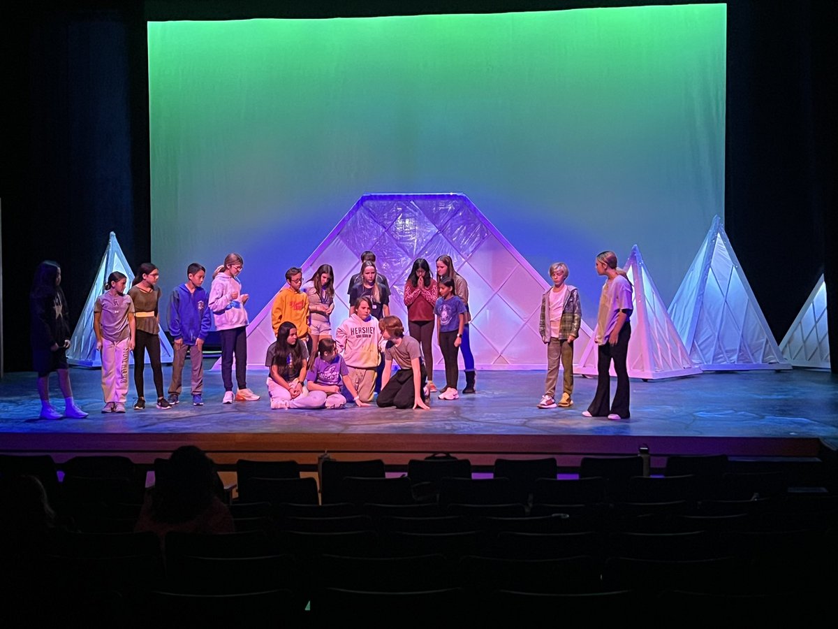 Tech day 1 complete. Tomorrow first dress!! Get your tickets to see Frozen Jr at ShowTix4U.com. Thursday we open for the MS students/faculty.  Friday is the first public performance.  Hope to see you there dressed in your best Frozen outfit!