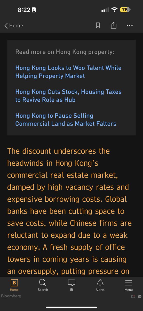 🇺🇸 Kyle Bass 🇹🇼 (@jkylebass) on Twitter photo Hong Kong’s real estate market has collapsed. Hong Kong’s banks are insolvent (most assets on HK bank balance sheets are real estate in HK(China) and in mainland China.) Just look at the feature articles on HK real estate on Bloomberg: #HK #Collapse Hong Kong’s real estate market has collapsed. Hong Kong’s banks are insolvent (most assets on HK bank balance sheets are real estate in HK(China) and in mainland China.) Just look at the feature articles on HK real estate on Bloomberg: #HK #Collapse