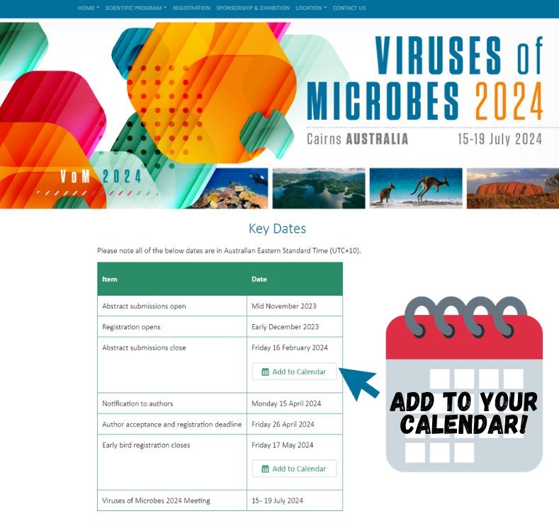 VoM_2024's tweet photo. ✨#VoM2024 KEY DATES✨
Head over to our website to check out the key dates and add them to your calendar 🗓️

Time to start thinking about your #abstract submissions!

https://t.co/scbhNrJgWj https://t.co/KxigxfTrJg