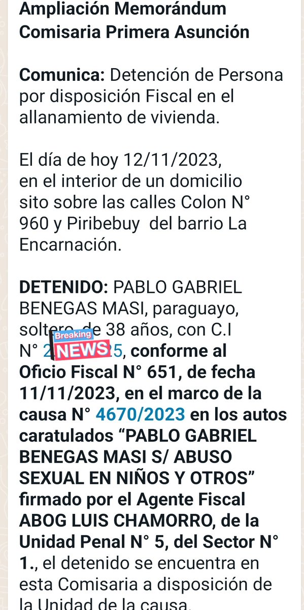 jfergo86's tweet photo. El conocido músico Pablo Benegas fue detenido acusado de abuso sexual a niños.

Cuando se le detuvo se encontró lencerías, esposas, cámaras de filmación y algunos pendrive. https://t.co/JmyLDQzQ2q