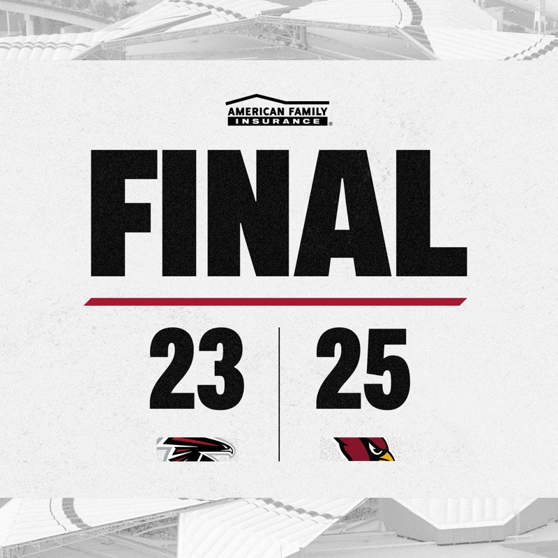 AtlantaFalcons's tweet photo. Final from Arizona