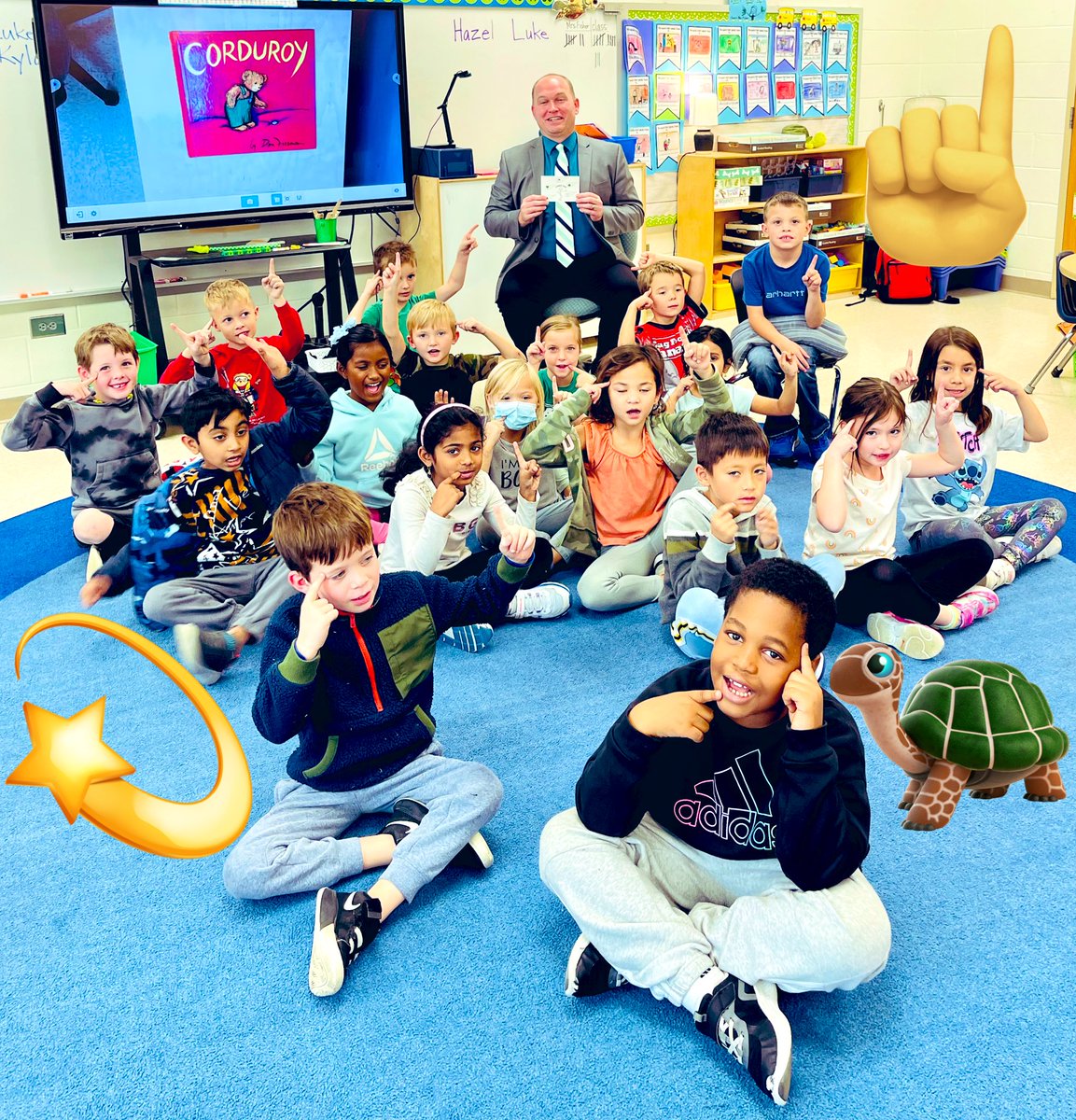 Enjoyed guest reading to Jen Fisher’s Turtle Class🐢! We read a story about a character who displays Comet Kid💫 Optimism🌅 through positive thoughts👆🏾💭 &amp; positive talk👆🏻🗣️. Things are l👀king 🆙⬆️ with the power of Optimism!🌤️<a href="/MECC_Counselor2/">Ashley Goheen</a> <a href="/MrsBly_MECC/">Melissa Bly</a>