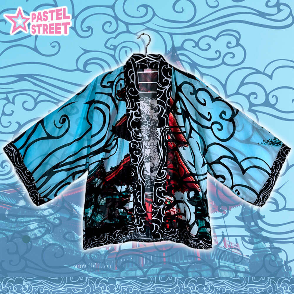 Pastel_Street's tweet photo. DRAGON SHRINE CHIFFON JACKET 2023 🐉 \( ˙▿˙ )/

A dragon themed light chiffon jacket that is perfect to combine with almost anything!! 🐲
Now available at 👉 https://t.co/Ealn4EYWTj 👈

ALL DESIGNS RESTOCKED AS WELL! (•̀⌄•́)/ 💖💖💖

#pastelstreet #kawaiifashion #handmade https://t.co/fNSQw8J3wQ