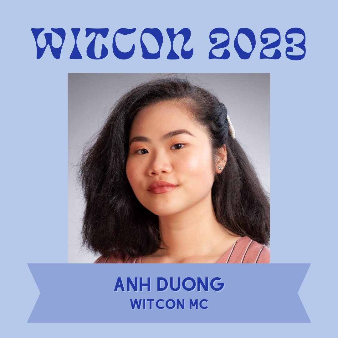 Announcing our MC for WITCon 2023, Anh Duong! 📣
WITCon is this Saturday 18th November. Get tickets at bit.ly/witcon23
Includes food, photobooth prints and a tote bag with some goodies from VUWWIT and sponsors. Only $20 for students and $60 for all others!🎟#witcon2023
