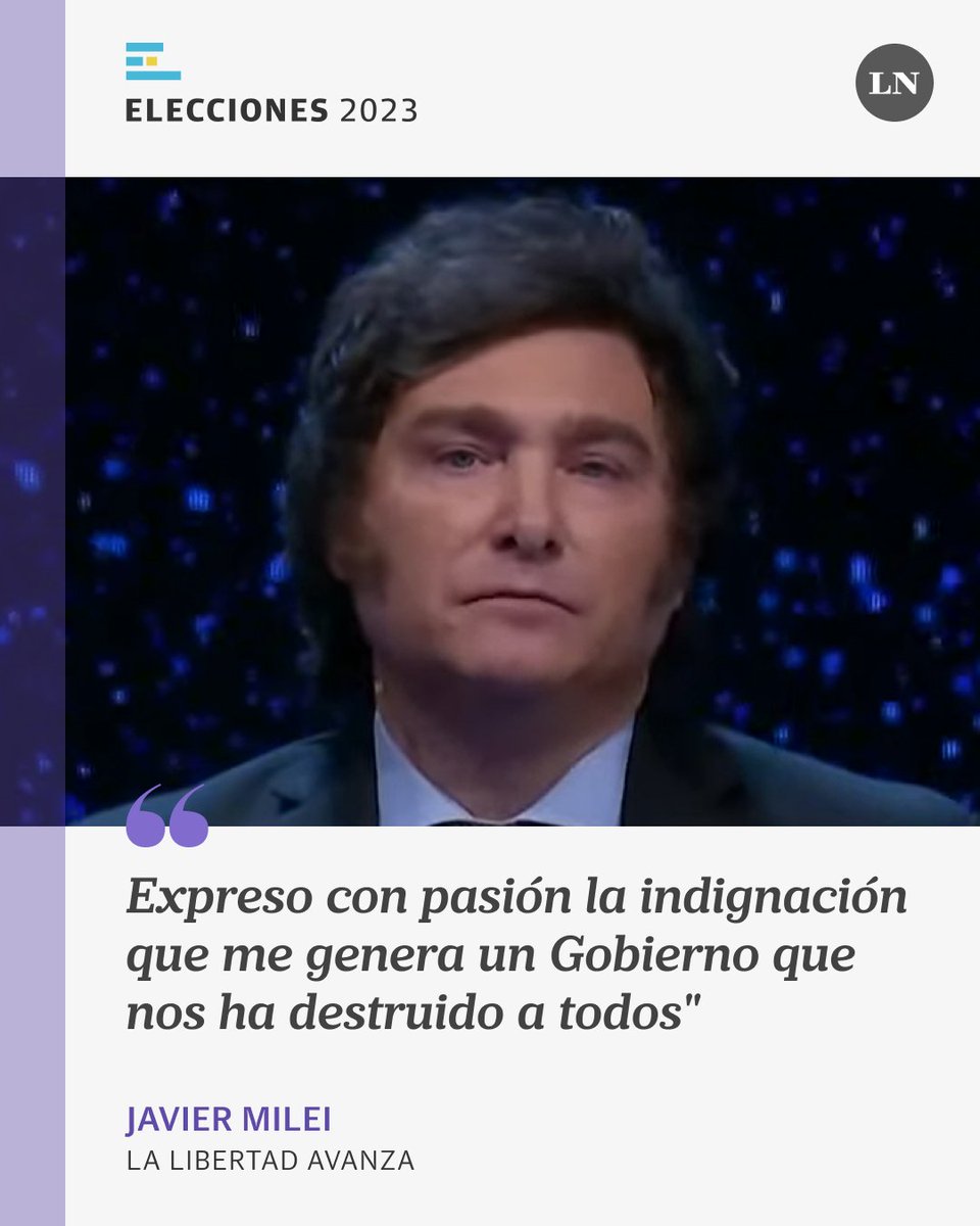 JAVIER MILEI: "Expreso con pasión la indignación que me genera un Gobierno que nos ha destruido a todos"