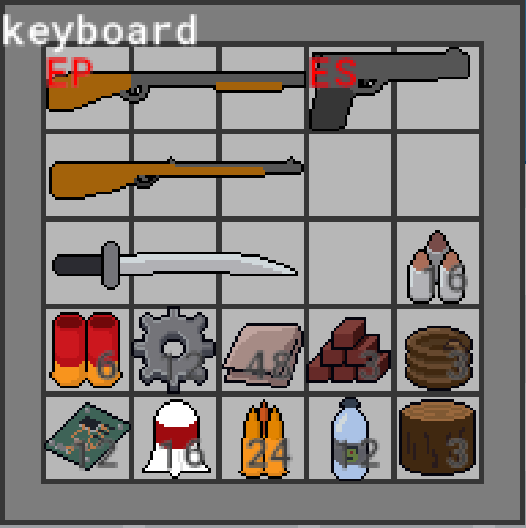 OminousGiggle's tweet photo. Spent today working on getting some of the item sprites made for my game. Mainly the building resources and ammo. Also new sprites for the melee attacks.
Also fixing bugs. There are always more bugs. XD
#pixelart #indiegame #indiedev #ZombieNight https://t.co/BQJbtTCJ8r