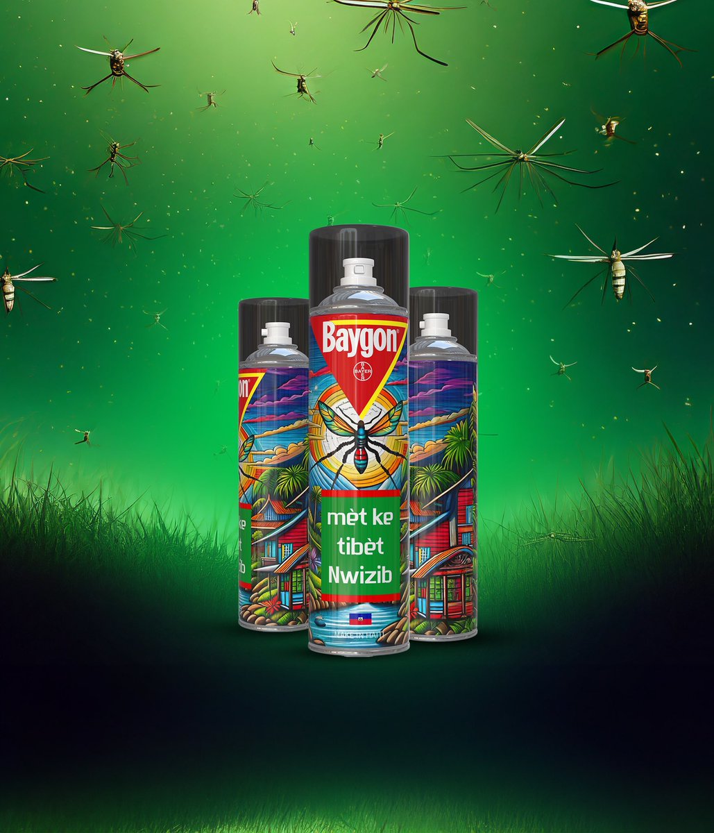 collabobranding's tweet photo. What if #Baygon Spray was an Haitian brand? We've reimagined it with a burst of Haiti's vibrant energy and colors. Check out our new design and let us know your thoughts! #BaygonWithAHaitianTwist 🇭🇹 #collabobranding https://t.co/NWrgQD7Khb