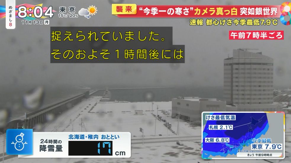 令和ちゃん(5)「今日から冬やな」 1時間で雪景色にするの怖い 関東でも山際なら全然あり得る そろそろスタッドレス準備しないとだなぁ