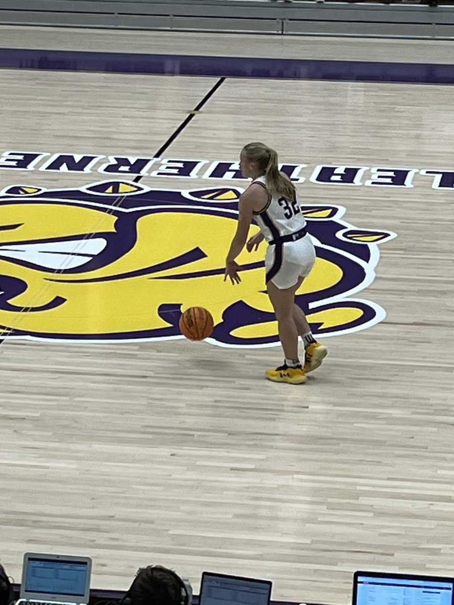 Jtol9's tweet photo. Had a great time at the @WIUWBB game today seeing our favorite ‘Necks player @kaylenreed03 and a 33 pt win at Western Hall. Go ‘Necks!  💜💛#wiu #GONECKS https://t.co/vkFmee98rl