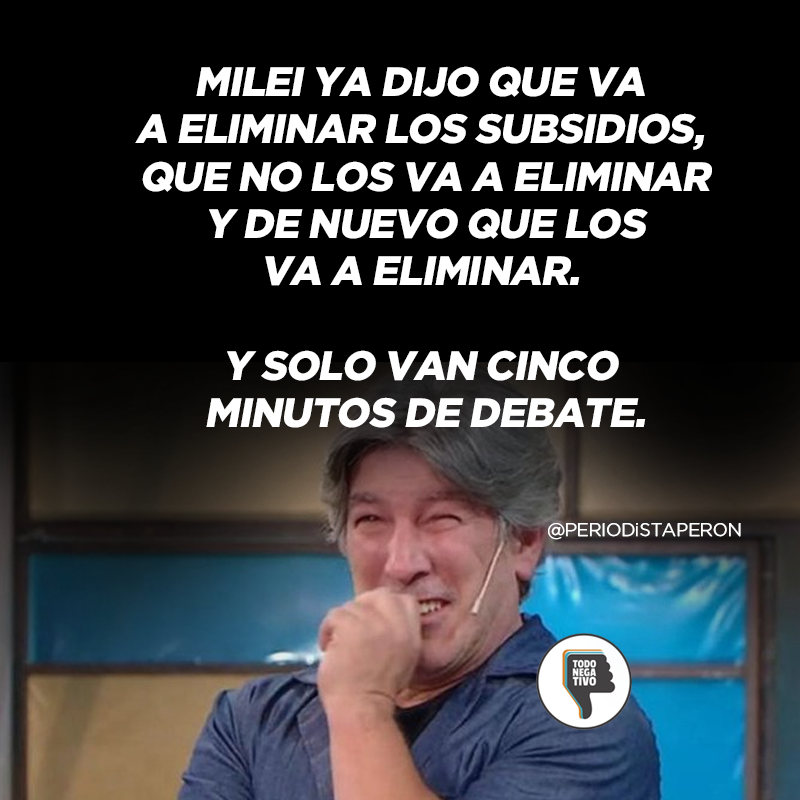 TodoNegativo's tweet photo. 😂🤣 #Debate2023 #MassaPresidente 
Vía @PERIODlSTAPERON https://t.co/pfzIGKsTsp