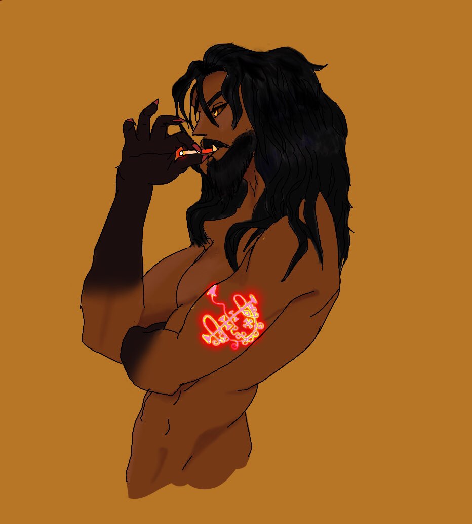 //pov: you couldn't sleep so you spent all night making your version of how Asmodeus might look

I took the kind of anime as demon trying to blend with humans will be like some features that still stand out

Hands, teeth, eyes yee