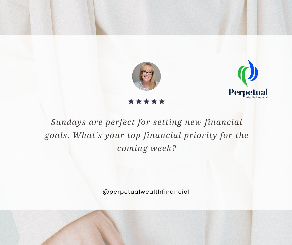 Sundays are perfect for setting new financial goals. What's your top financial priority for the coming week? 📆 #SundayGoals #FinancialPriorities #NewWeekNewGoals