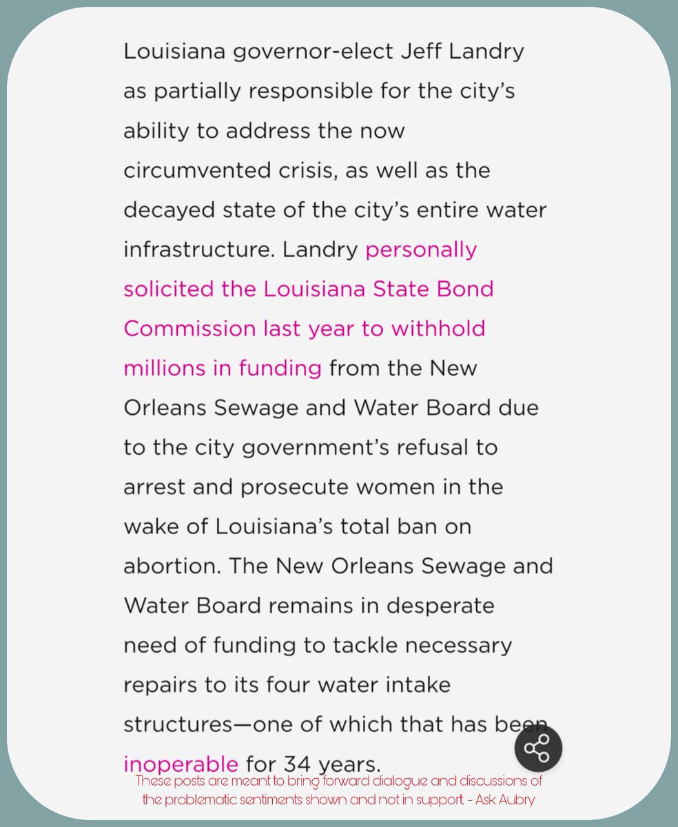Louisiana Governor elect Jeff Landry is withholding safe drinking water unless the state prosecutes women seeking abortions.