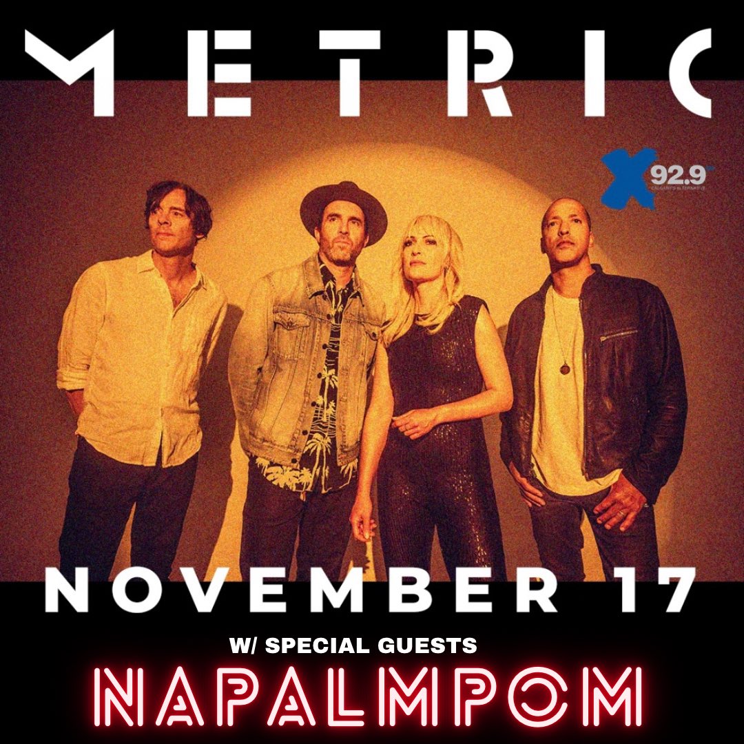 File under: unexpected things. Napalmpom opens for Metric this Friday at the Grey Eagle Casino. Come out early to hear some b chords and guitarmonies before Metric’s non-stop earworm party?
