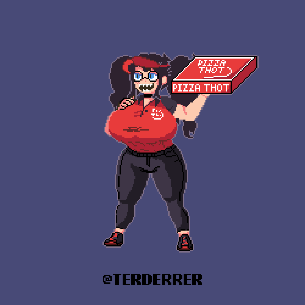 Here is acgats' Pizza Thot Tips again | #pixelart | #ドット絵 |