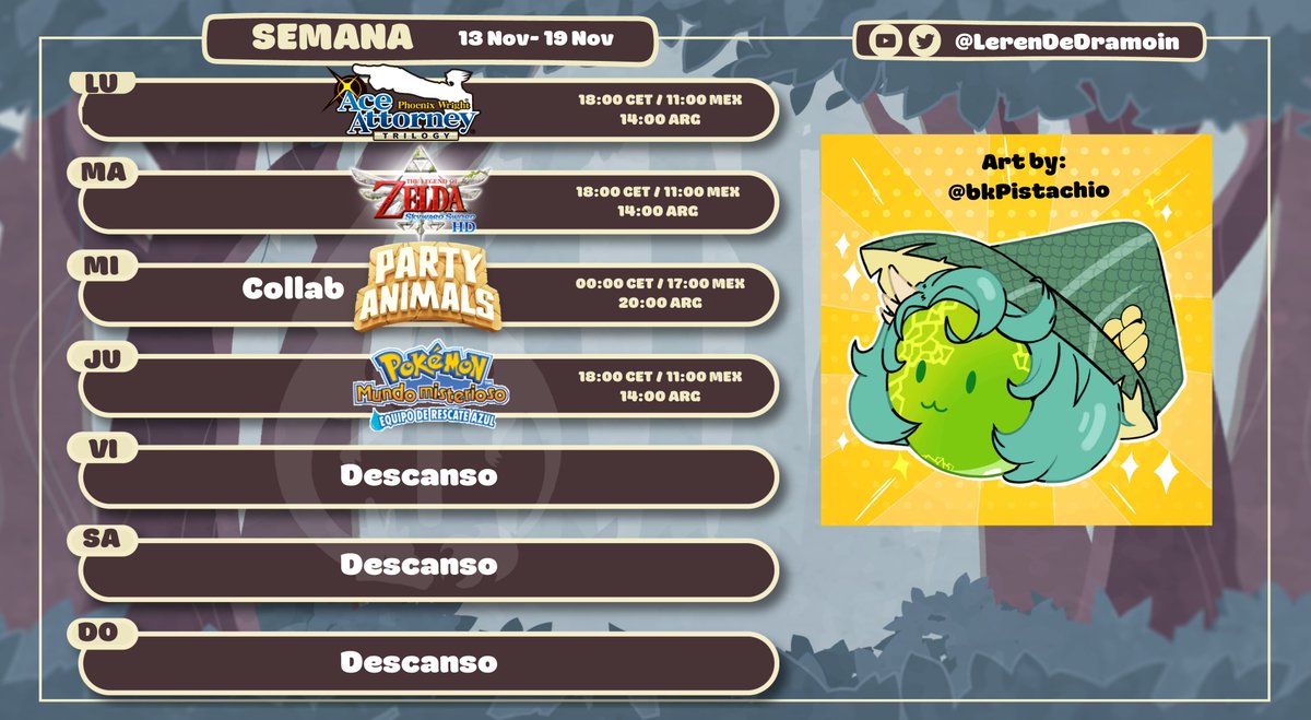 LerenDeDramoin's tweet photo. 💚¡Horario de la semana del 13 de Nov al 19 Nov!💚
💚Directos por Youtube! 💚
🔴https://t.co/MsDo4ewnxM
🐉Todas mis redes sociales! https://t.co/4Or6wK4FZ0
🌙Directos: #LerenLive
🔮FanArts: #LerenArt
🌙Memes: #memoins
🔞Arte yabai: #Lewdren https://t.co/65EjK7BK29