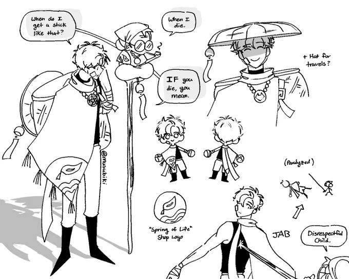 [oc] some healer oscar + madam springs concept doodles!!! 
