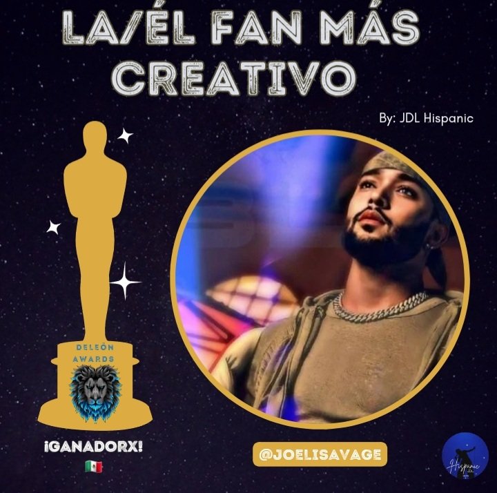 🏆| Ganadorx a la categoría "FAN MÁS CREATIVO"

🥇 <a href="/joelisavage/">ᡣ𐭩⟡ Pao 🩶</a>

¡Felicidades! 🎉

DELEON AWARDS 
#DELEON <a href="/JOELDELE0N/">Joel DELEŌN</a>