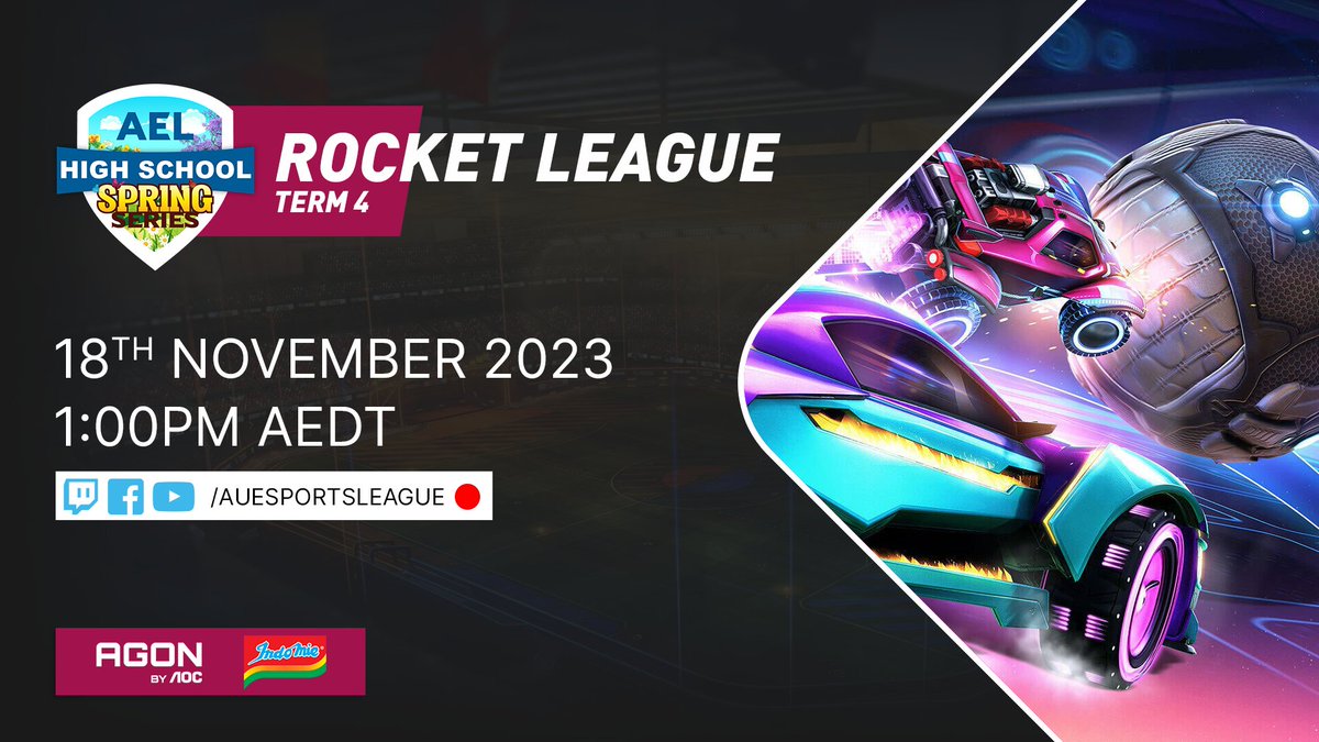 .<a href="/MendrixNm/">Mendrix</a> &amp; <a href="/Metis_OCE/">Metis</a> will join us for Rocket League TOMORROW for the AEL High Schools Spring Series!

📅Saturday 18th November
🔴LIVE 1:00PM AEDT
📺twitch.tv/auesportsleague

The AEL is proudly sponsored by <a href="/AGONbyAOC/">AGON by AOC</a> &amp; <a href="/Indomielovers/">Indomie</a>