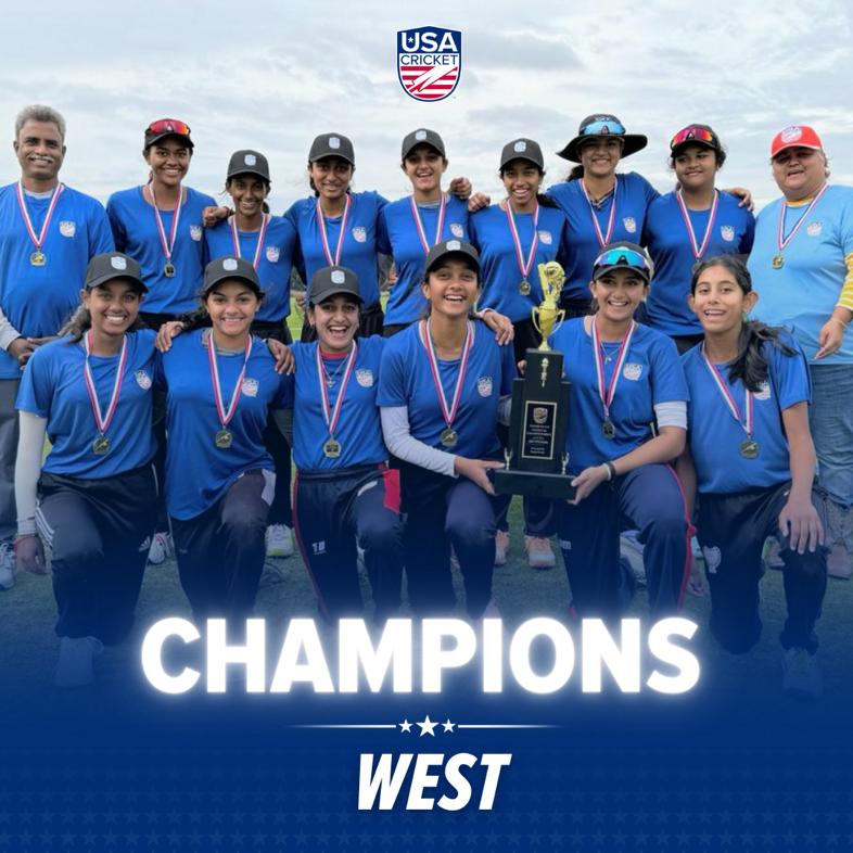 usacricket's tweet photo. Congratulations to West Zone!

Winners of the SAMP Group Women's U19 National Championship for 2023.

#WeAreUSACricket https://t.co/MGbxAdv6Vm