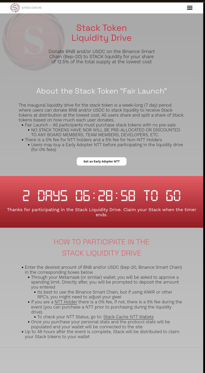 _StackCache's tweet image. Alright everyone, once again congrats to all that participated in the Stack Fair Launch, we are now working on the next steps to get everyone their allocated share of tokens, we have updated the website with the countdown timer so that you will know when you are able to claim…