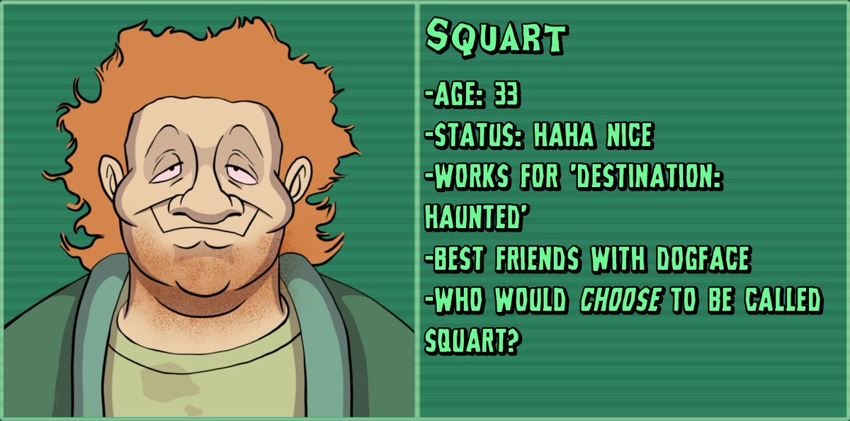 EggcornGames's tweet photo. The backbone of the Destination Haunted crew, Dogface and Squart. Why are they called that? Great question! #suspectsaturday https://t.co/KSPNXSJBLo