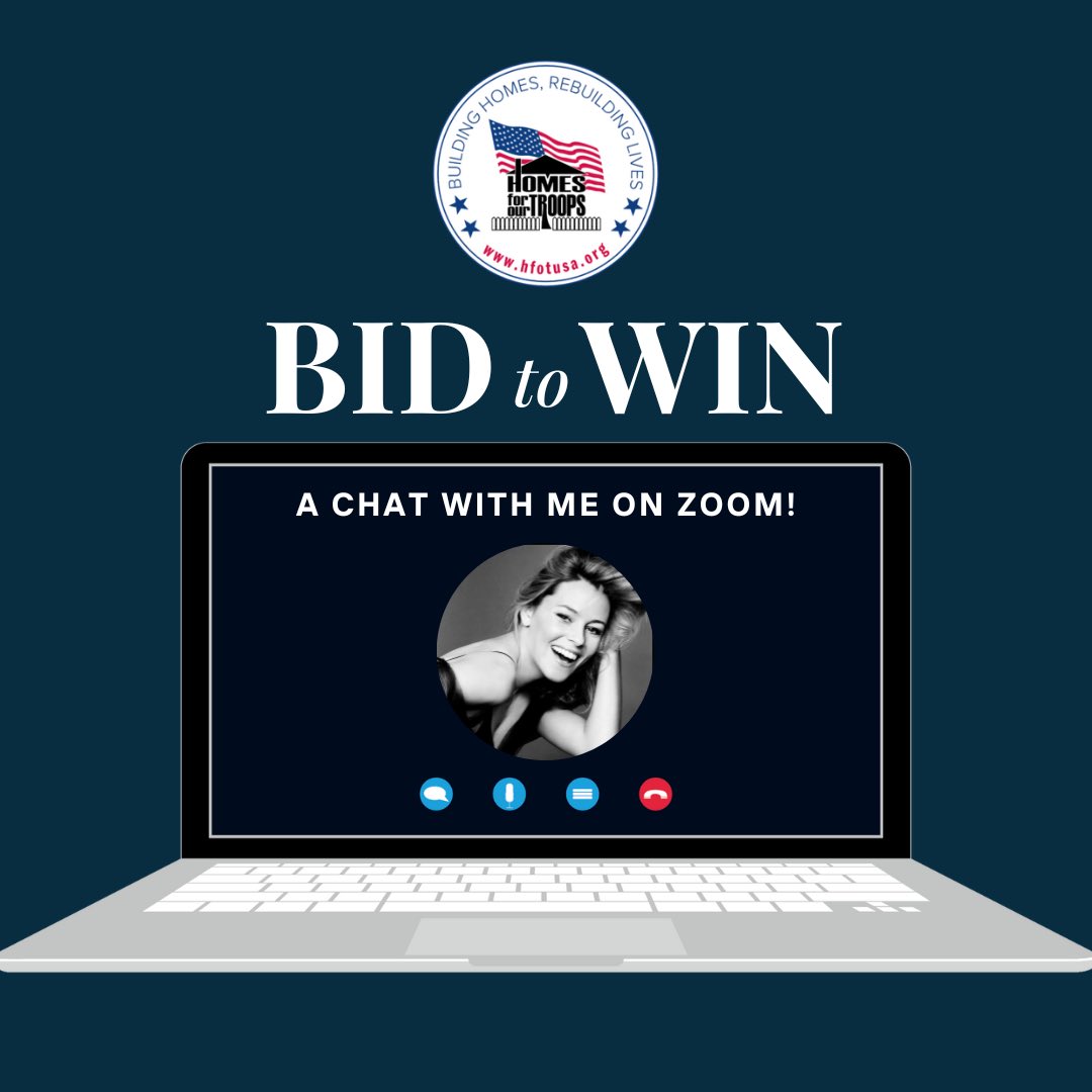 Let’s chat on Zoom! Proceeds support the national nonprofit @HomesForOurTrps during their 7th annual @eBay Veteran's Day Celebrity Auction. Bid now until 3PM PT tomorrow: ebay.com/itm/2855346190… #HFOTAuction2023