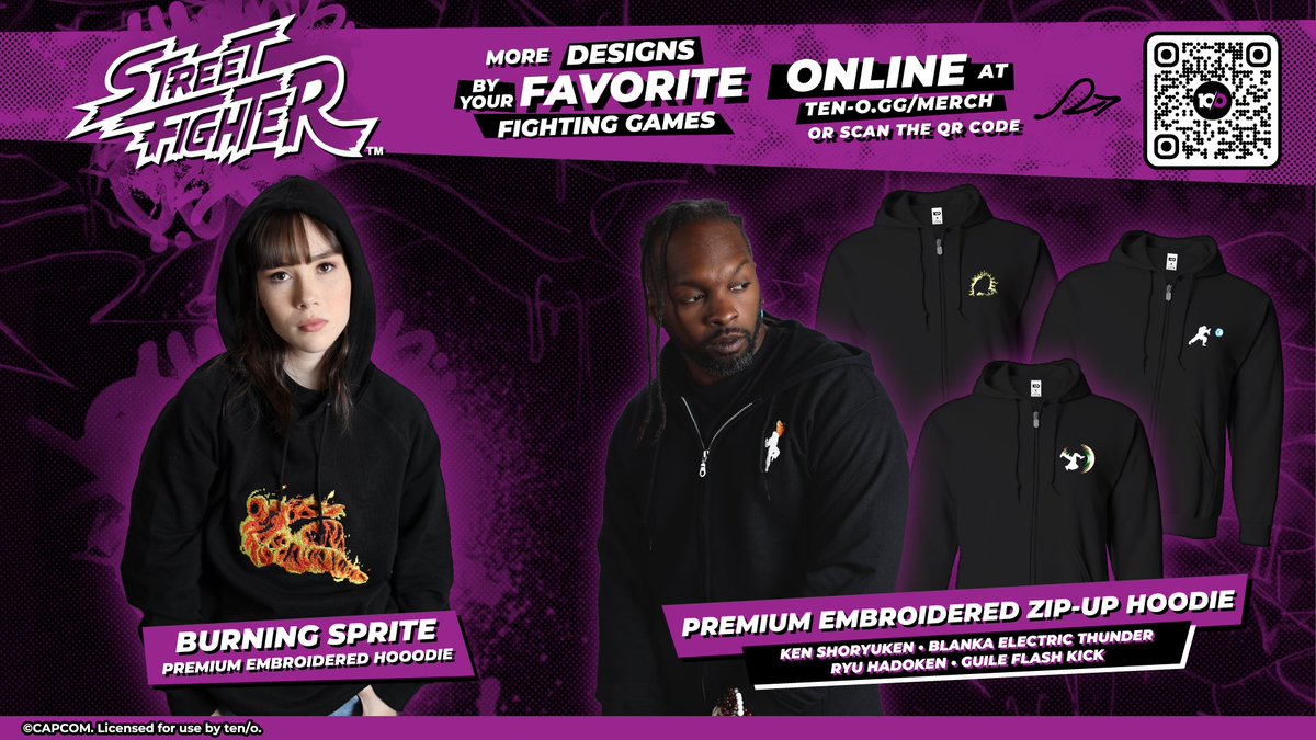 tenomedia's tweet photo. Stay warm with our @StreetFighter Premium Embroidered Hoodies! Find these and more officially licensed designs online now at https://t.co/om1VXWdudP !

#holiday2023 #tenomerch https://t.co/MhbG1ii60T