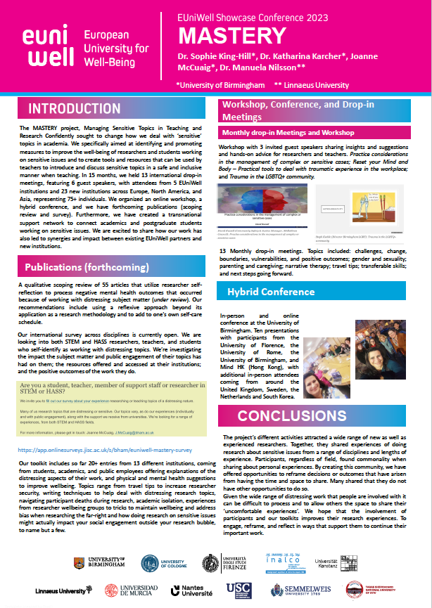 Here's a copy of the poster presentation I made for the <a href="/EUni_Well/">EUniWell</a> Nov 9-10th Showcase Conference.
Thank you to Manuela Nilsson for your help with this.