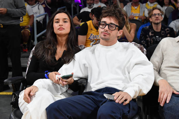 Charles Leclerc attending an LA Lakers basketball game