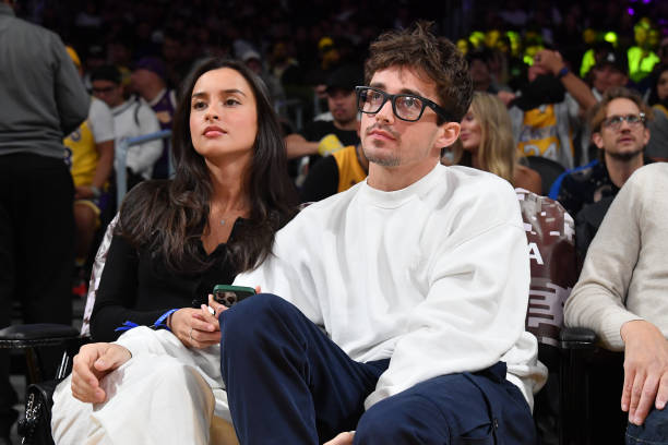 Charles Leclerc attending an LA Lakers basketball game
