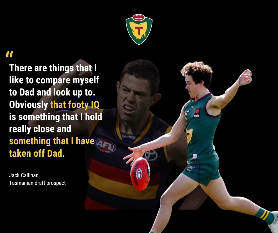Jack Callinan has been inspired by his dad <a href="/callinan37/">Ian Nutsy Callinan</a> as he treads his own path to the <a href="/AFL/">AFL</a> 

For a special feature on the pair click on the link 👇

believetasmanian.com.au/news/jack-and-…