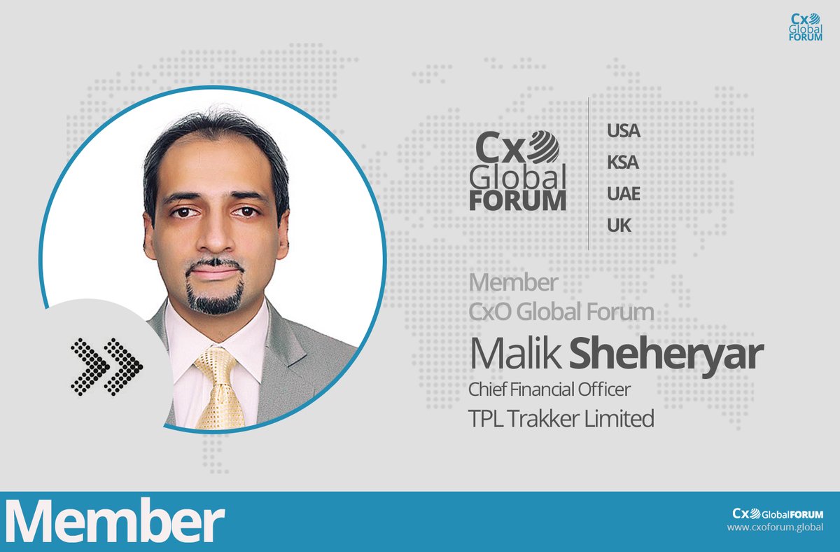 CxO Global Forum would like to welcome Malik Sheheryar Chief Financial Officer TPL Trakker to join the community as member.
Want to be a part of thought leaders community?
join now : cxoforum.global/cxo-global-mem…

#cxoglobalforum #thoughtleaders