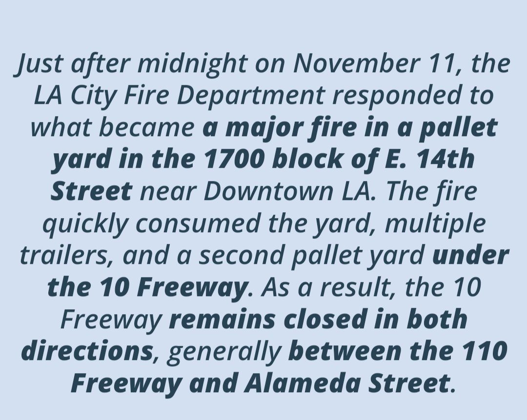 Not really seeing this on my timeline so to all my LA buddies, stay away from the 10 for a while 😞