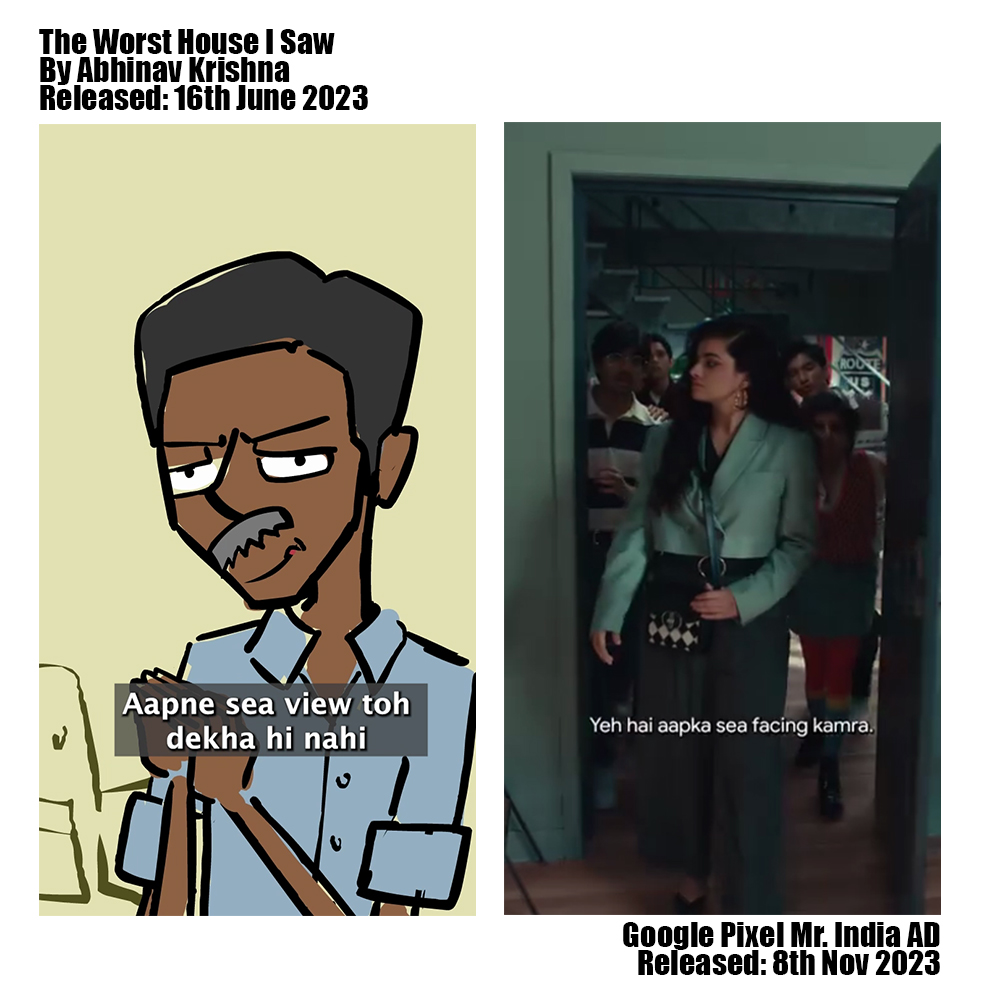 Kibitzer_01's tweet image. tl;dr: Google India’s new Mr. India ad is a near-copy of an animated video (and a true story) I released back in June. 🧵