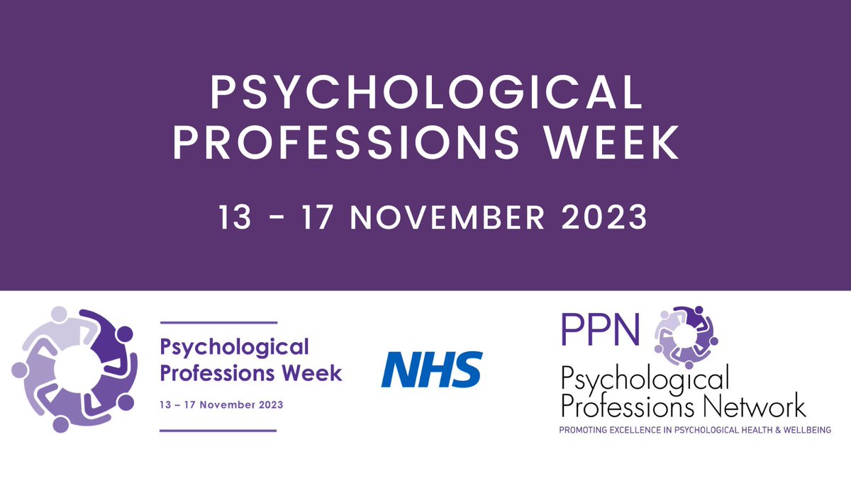 This week we celebrate the impact of the psychological professions for the public. We want to make a more psychological NHS. I hope you can us in this mission and for events across the week #PsychologicalProfessionsWeek2023 #PPWeek23 ppn.nhs.uk/ppweek2023/pro…