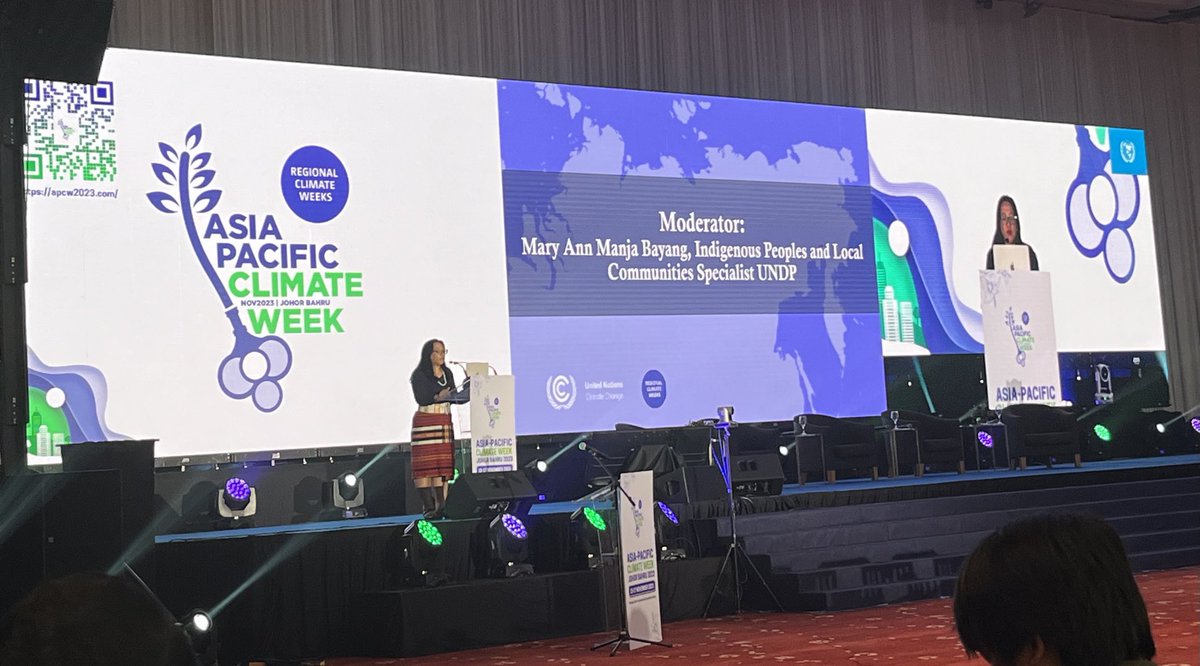 Now #APClimateWeek plenary session on regional stocktake, moderated by Mary Ann Manja Bayang highlighting vulnerabilities indigenous peoples to climate change, and critical role protecting the land