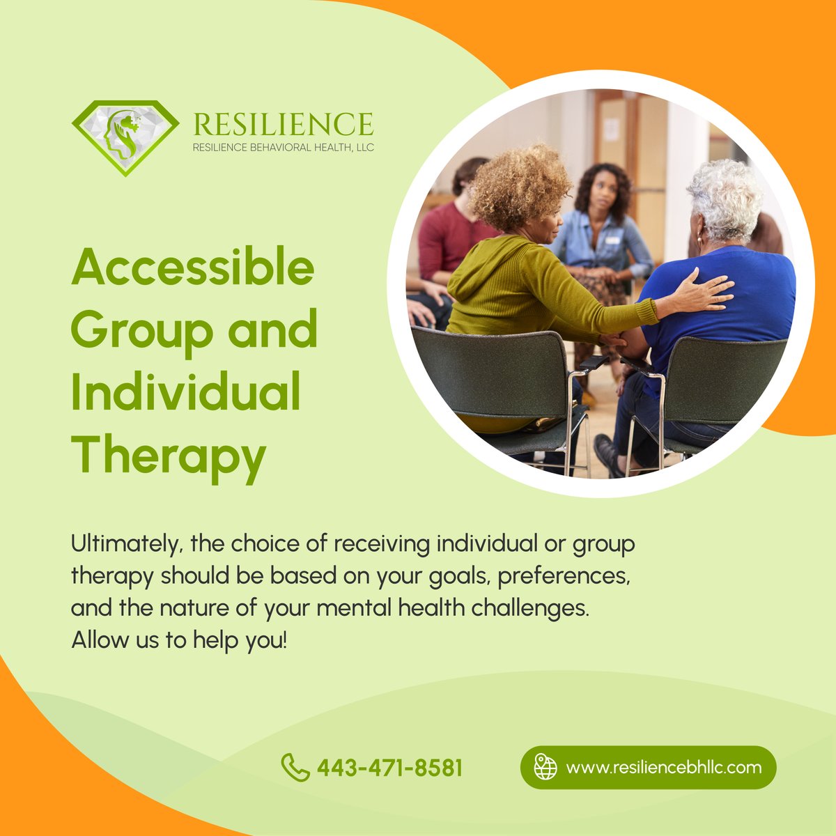 Both group therapy and individual therapy are evidence-based mental health treatments. This is why we do everything we can to make both approaches easily accessible and convenient for our valued community.

#BehavioralHealthCare #PikesvilleMD #IndividualTherapy #GroupTherapy