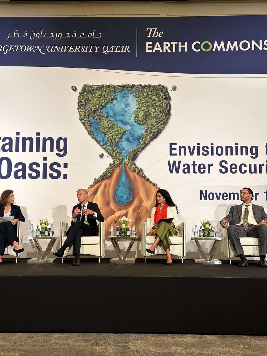 Day 2 of Sustaining the Oasis in Doha. An important lead in to #COP28. The water agenda needs to be part of the negotiation - mitigation, adaptation and finance as well as the science needs to be part of the discussion. ⁦@theEarthCommons⁩ ⁦@Georgetown⁩