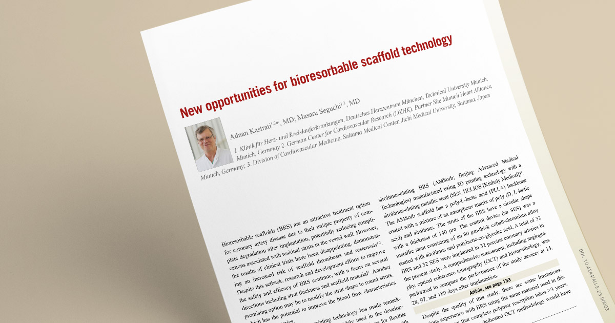 AsiaInterv's tweet image. [📑 Edito] In the last issue of #AsiaIntervention discover new opportunities for #bioresorbable #scaffold technology with @adnan_kastrati.
➡️ asiaintervention.org/article/new-op…