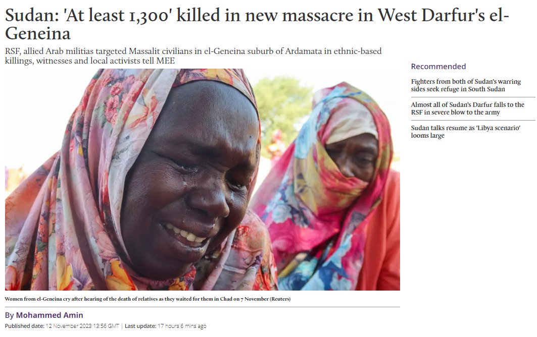 Last week #RSF &amp; allies militia killed 100s civilians in Ardamata, #WestDarfur, one more act of cruelty against civilians in #Sudan.

Good <a href="/JosepBorrellF/">Josep Borrell Fontelles</a> spoke up yesterday. EU should urgently sanctions leaders &amp; commanders of #RSF &amp; #SAF responsible for massive human suffering.
