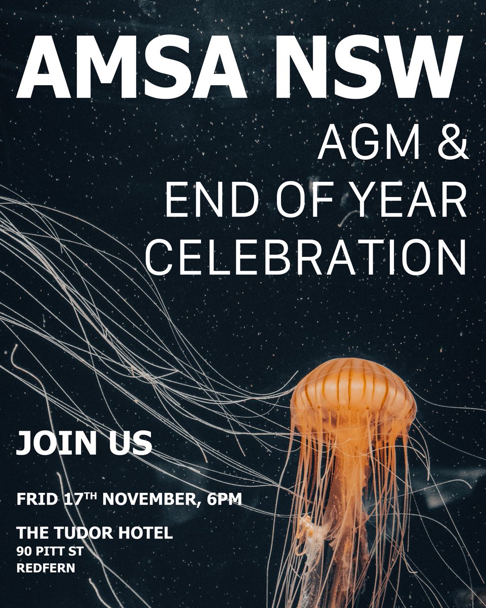 Is that time of the year again! 🎊 🎇 Please join us for our AGM and our end of year celebration and reconnect with old and new AMSA colleagues at the Tudor Hotel, Redfern this Friday 17th at 6pm. Register here: docs.google.com/forms/d/e/1FAI…