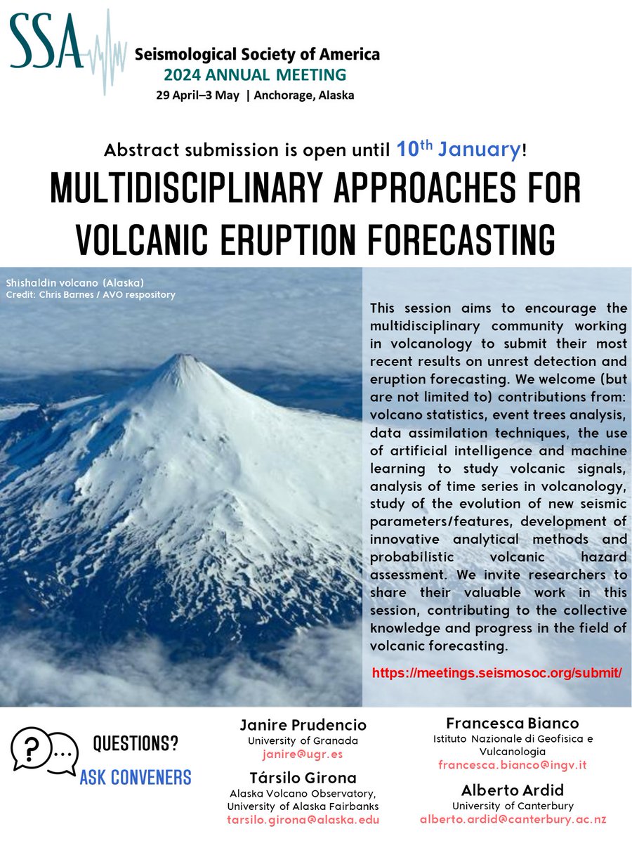 Dear Colleagues,
Please, consider submitting an abstract with your most exciting work to this stimulating session of the 2024 Annual Meeting of the Seismological Society of America!